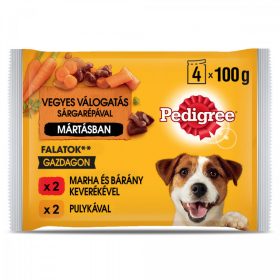   Pedigree 4x100g Marhával + Bárány, Pulyka + Répa Mártásban Alutasak DR36H