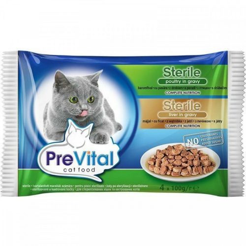 Prevital Steril Baromfi + Máj szószban Alutasakos macskaeledel 4x100g