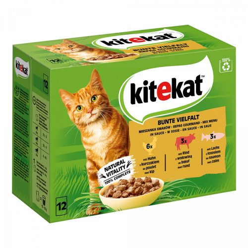 Kitekat Bunte Vielfalt Sauce Alutasakos Macskaeledel 12x85g