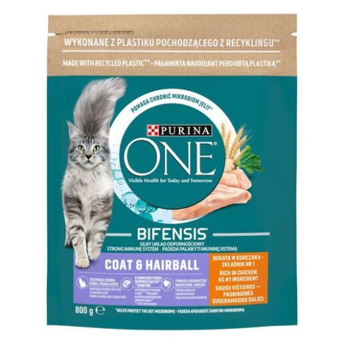 Purina One Hairball Csirkés Száraz macskaeledel 800g