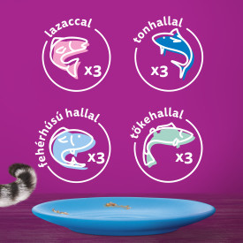 Whiskas Halas válogatás Aszpikban Alutasakos macskaeledel 12x85g