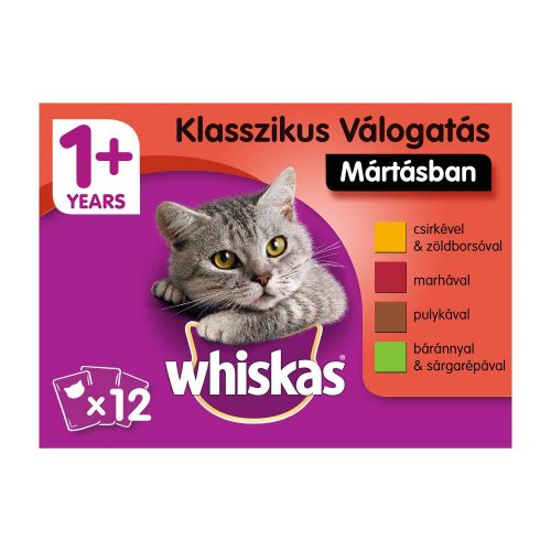 Whiskas Klasszikus válogatás répával Alutasakos macskaeledel 12x100g