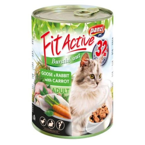 Panzi FitActive CAT 415g konzerv libás + nyulas + répás