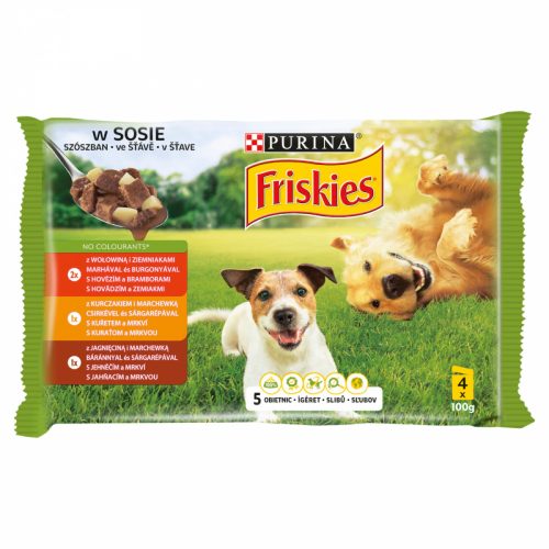 Friskies Dog 4x100g Adult szószos Alutasakos kutyaeledel