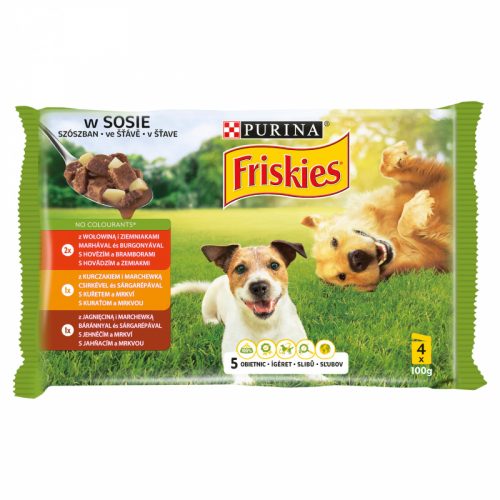 Friskies Dog 4x85g Adult szószos Alutasakos kutyaeledel