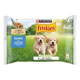   Friskies Dog 4x85g Junior Csirke + Borsó aszpikban Alutasakos kutyaeledel 1683