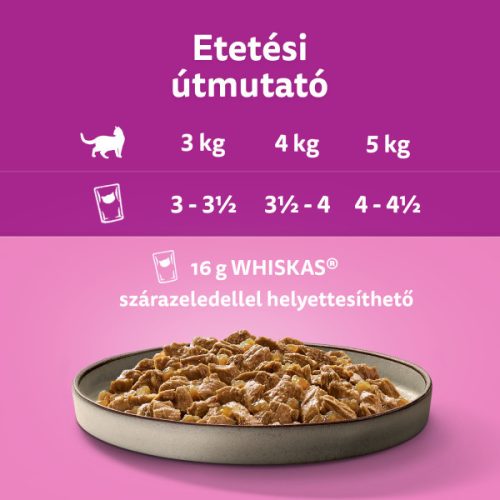 Whiskas 4x85g Pure Delight Zamatos falatkák aszpikban DD06W/DG82E/FD17F