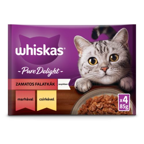 Whiskas 4x85g Pure Delight Zamatos falatkák aszpikban DD06W/DG82E/FD17F