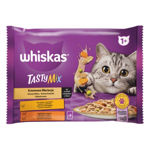 Whiskas 4x85g Tasty Mix Creamy krémes kreációk mártásban DC22D