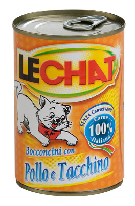 LeChat 400g Csirkés és Pulykahúsos konzerv felnőtt macskák részére