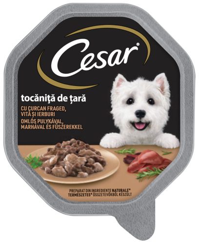 Cézár 150g Szósz Pulyka + Marha Alutálca