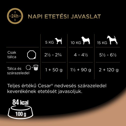 Cézár 150g Szósz Pulyka + Marha Alutálca