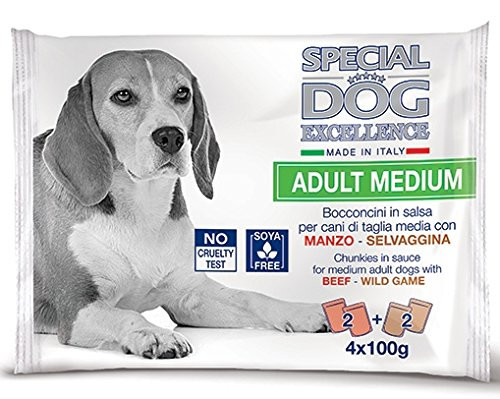 Special Dog Excellence Adult Médium Alutasak 4x100g Marhával, Vaddal Szószban