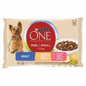   Purina ONE MINI Adult Csirkével és marhával nedves kutyaeledel 4x85g 512