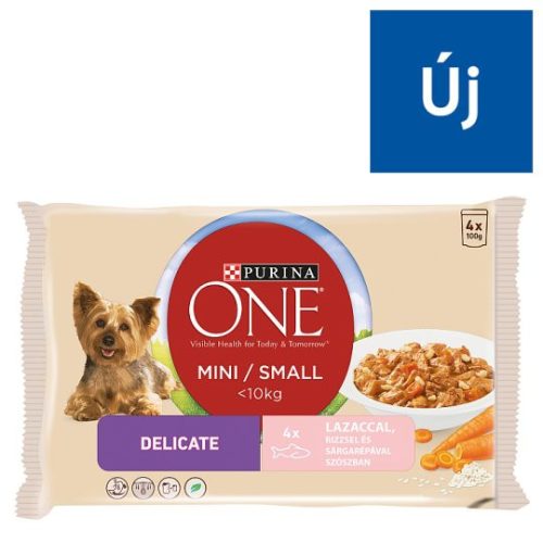 Purina One Adult Mini Szósz Lazac alutasakos kutyaeledel 4x100g