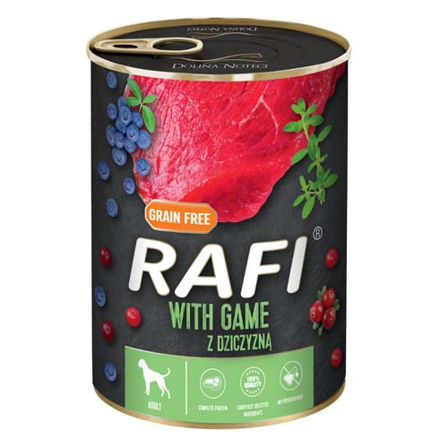 Rafi 400g Adult Pate Vad Kék és Vörösáfonyával Kutyakonzerv