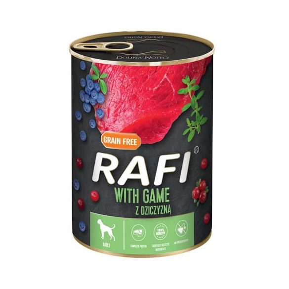 Rafi 400g Adult Pate Vad Kék és Vörösáfonyával Kutyakonzerv