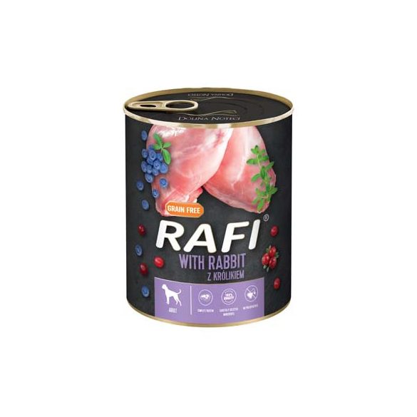 Rafi 800g Adult Pate Nyúl Kék és Vörösáfonyával Kutyakonzerv