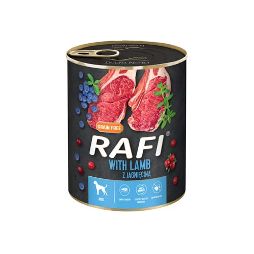 Rafi 800g Adult Pate Bárány Kék és Vörösáfonyával Kutyakonzerv