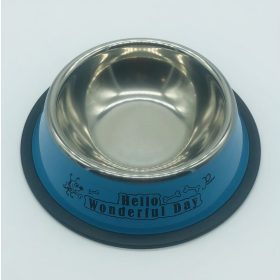 Etetőtál - kék oldalú, fém 18cm 300ml