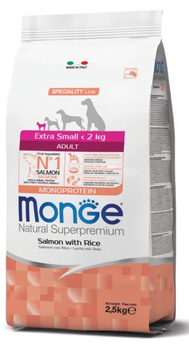 Monge Dog Speciality Line 2,5kg Extra Small Lazac + Rizs (monoprotein)