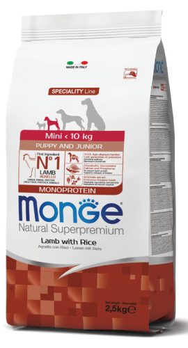 Monge Dog Speciality Line 2,5kg Mini Puppy&Junior Bárány + Rizs (monoprotein)