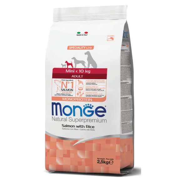 Monge Dog Speciality Line 2,5kg Mini Lazac + Rizs (monoprotein)