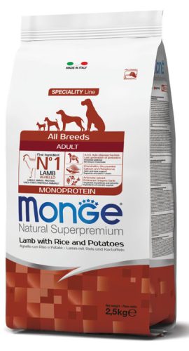 Monge Dog Speciality Line 2,5kg Bárány, Rizs + Burgonya Monoprotein (minden fajtának) 