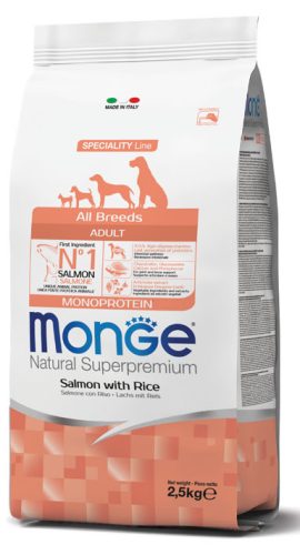 Monge Dog Speciality Line 2,5kg Lazac + Rizs Monoprotein (minden fajtának) 