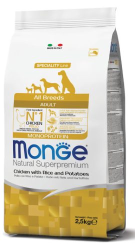 Monge Dog Speciality Line 2,5kg Csirke, Rizs + Burgonya Monoprotein (minden fajtának) 