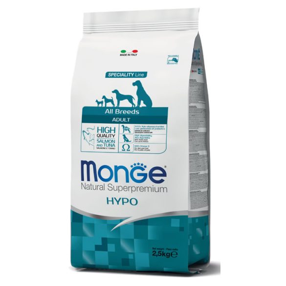 Monge Dog Speciality Line 2,5kg Hipoallergén Lazac + Tonhal (minden fajtának)