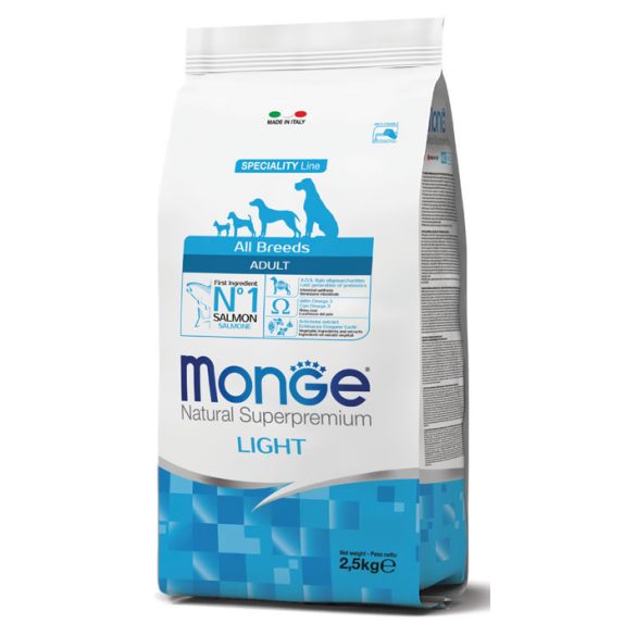 Monge Dog Speciality Line 2,5kg Light Lazac + Rizs Monoprotein (minden fajtának)