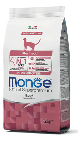Monge Cat 1,5kg Monoprotein Steril Marha