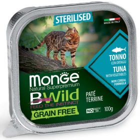   Monge Cat Bwild Gabonamentes Paté Terrine 100g Alutálca Tonhal + Zöldség