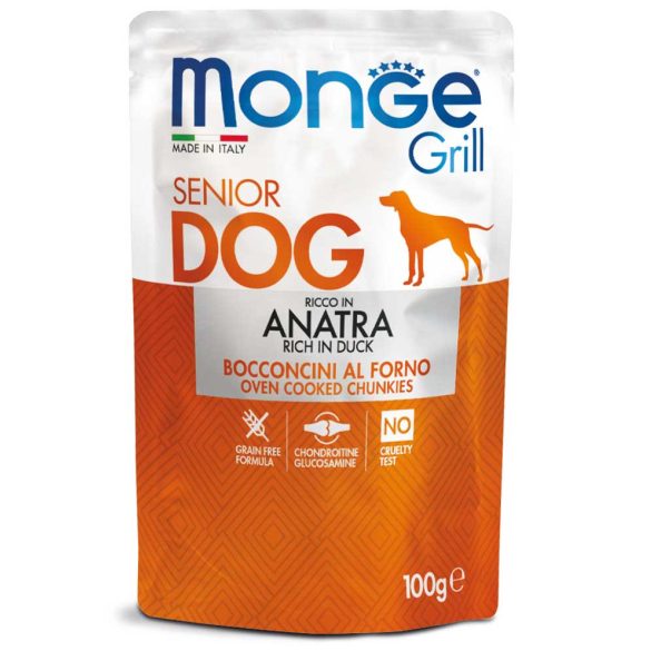Monge Dog Grill 100g Alutasak Senior Kacsa