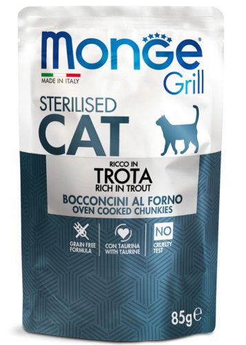 Monge Cat Grill 85g Alutasak Steril Pisztráng