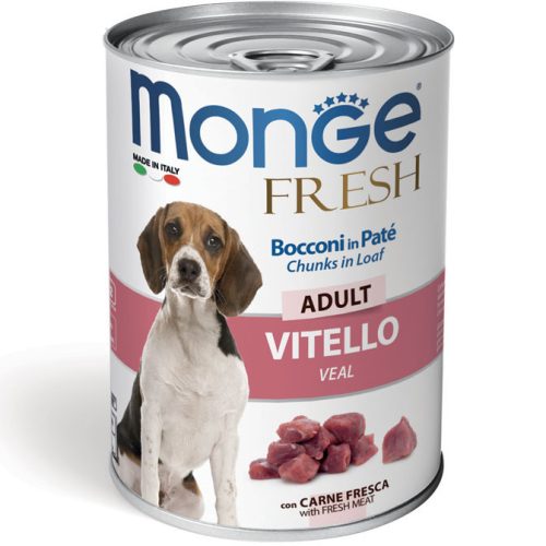Monge Dog Fresh Paté+Chunkies 400g Konzerv Borjú