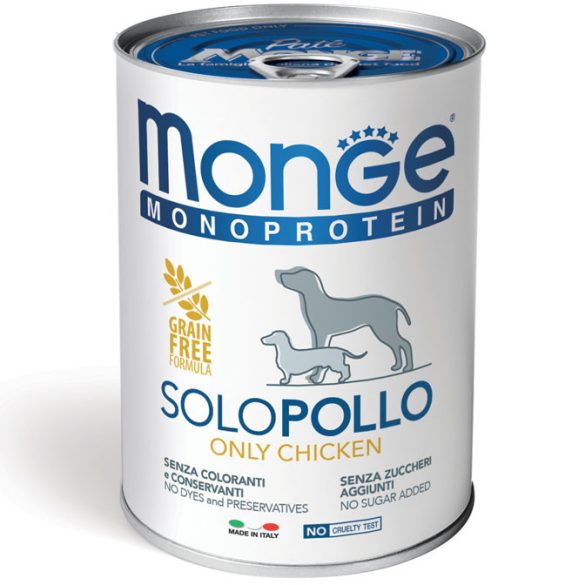 Monge Dog Monoprotein Paté 400g Konzerv 100% Csirke