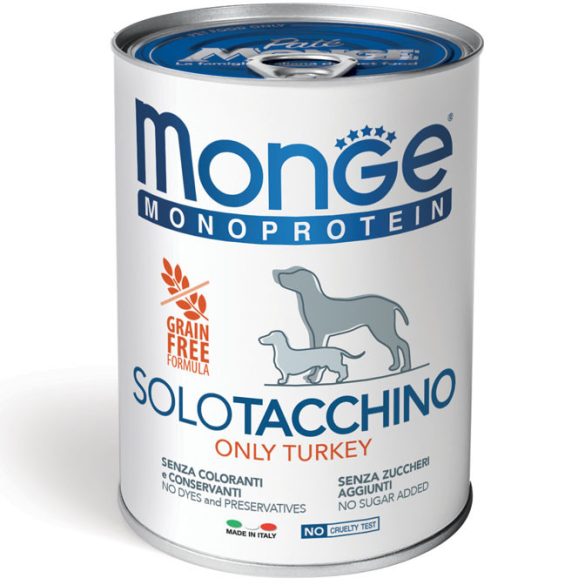 Monge Dog Monoprotein Paté 400g Konzerv 100% Pulyka