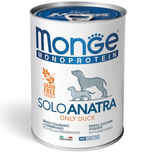 Monge Dog Monoprotein Paté 400g Konzerv 100% Kacsa