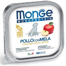   Monge Dog Monoprotein Fruits Paté 150g Alutálca Kölyök Csirke + Alma