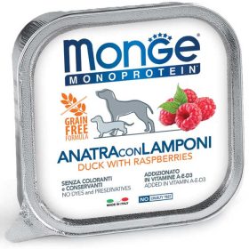   Monge Dog Monoprotein Fruits Paté 150g Alutálca Kacsa + Málna