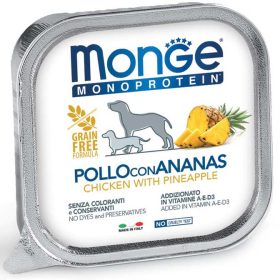   Monge Dog Monoprotein Fruits Paté 150g Alutálca Csirke + Ananász