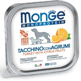   Monge Dog Monoprotein Fruits Paté 150g Alutálca Pulyka + Citrus