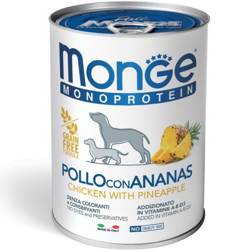 Monge Dog Monoprotein Fruits Paté 400g Konzerv Csirke + Ananász