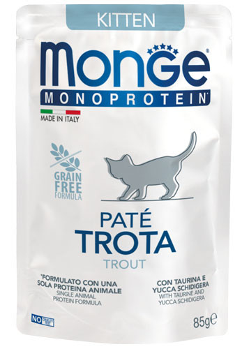 Monge Cat Monoprotein Paté 85g Alutasak Kitten Pisztráng 