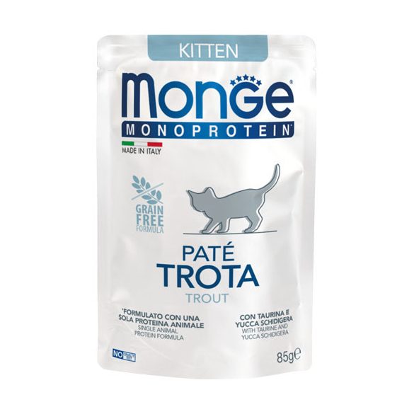 Monge Cat Monoprotein Paté 85g Alutasak Kitten Pisztráng 