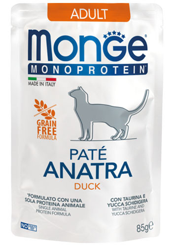 Monge Cat Monoprotein Paté 85g Alutasak Kacsa