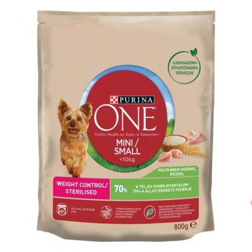 Purina ONE Mini WEIGHT CONTROL Pulykában gazdag száraz kutyaeledel 800g