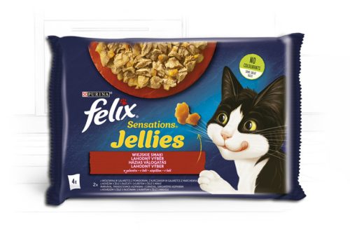 Félix 4x85g Sensation Zselé Marha + Csirke Alutasak 604 
